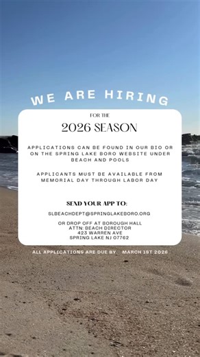 Spring Lake Beach | Snow is in the forecast but we are already dreaming of sunshine and sand beneath our feet! ☀️🏖️ Summer is coming & the beach is hiring 🌊... | Instagram