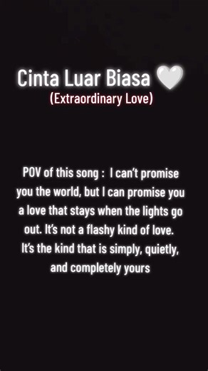 POV of this song :I can’t promise you the world, but I can promise you a love that stays when the lights go out. It’s not a flashy kind of love. It’s the kind that is simply, quietly, and completely yours. ❤️