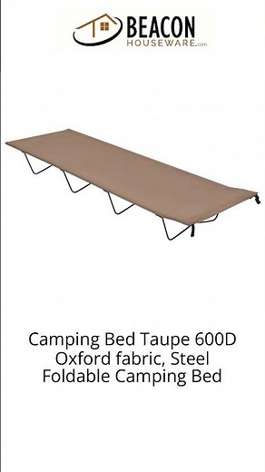 Camping Bed Taupe 600D OXford fabric Steel Foldable Camping Bed
