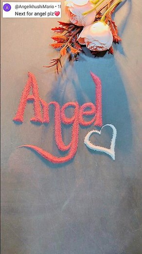 Angel ❤️ Name Sand Art | Beautiful Calligraphy in Colorful Sand #Angel #NameArt #SandArt #Shorts