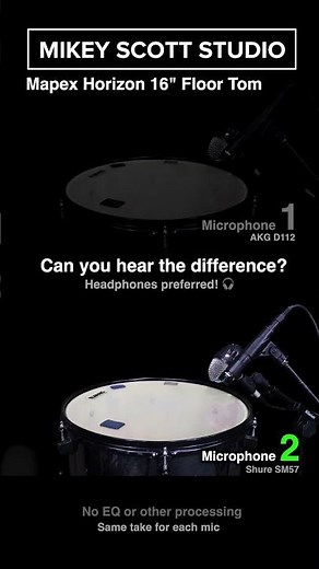 Can You Hear The Difference? AKG D112 vs Shure SM57 | Floor Tom Mic Test