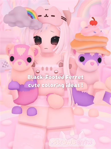 cute coloring idea for black-Footed Ferret! — ε #adoptme ʚ ♡ #fyp #adoptmeroblox #adoptmeupdate #viral // new eggs update megas giant panda ferret adoptme