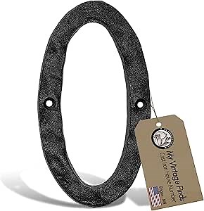 House Address Numbers Black Metal 5.5 Inch Home Number US Based Company (Number 0)
