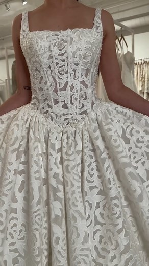 Luxe Redux Bridal on Instagram: "Welcome to the Luxe Privée family, Betty 💜 A bridal dream with delicate pearls, dimensional texture, and a shimmering tulle underskirt that adds the perfect hint of sparkle 🪄 Luxe Privée is intentionally imagined just for the Luxe Redux Bride, featuring trend-forward silhouettes, inclusive size options, and accessible price points for every yes 🥂"