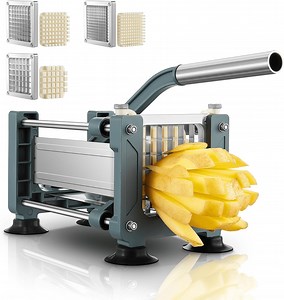 FOHERE French Fry Cutter for Potatoes, Stainless Steel Potato Cutter with 1/2 Inch, 3/8 Inch and 1/4 Inch Blades, Perfect for Sweet Potato, Carrot, Yam, Cucumbers