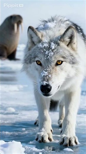 Arctic Wolves vs Walrus ❄️ Survival in the Frozen World #shorts #wildlife #nature #animals #story