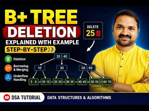 B+ Tree Deletion Explained with Example | Step-by-Step | Data Structures & Algorithms | DSA Tutorial