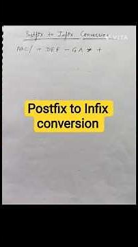 postfix to infix conversion #postfix #infix #cbseclass12 #pythoncbse #datastructures #data #coding