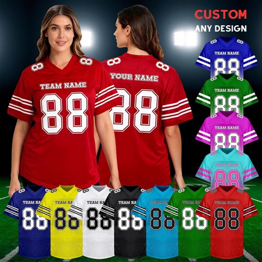 Custom Football Jersey Personalized Sportswear Printed Team Name Number Customized Uniform Fans Gift for Men Women Kids - Etsy