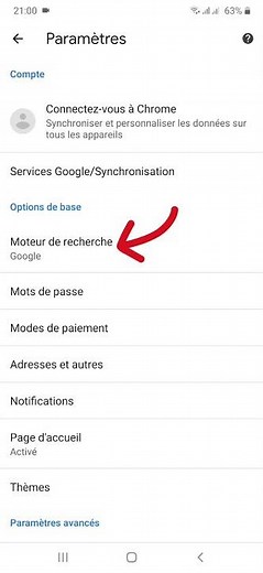 Changer le moteur de recherche sur Google Chrome