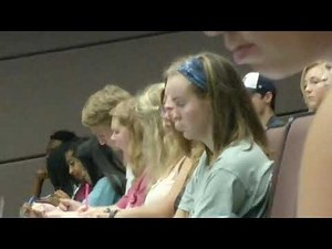 girl falling asleep in lecture for 10 minutes