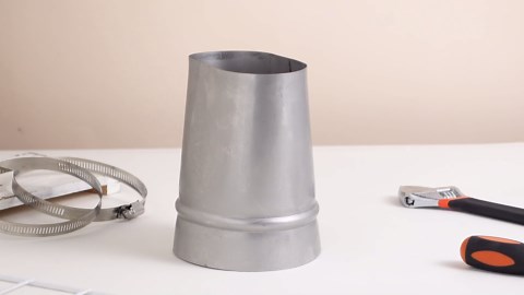MorningRo Oval Dryer Vent Adapter 4'' Round to Oval Dryer Duct Adapter Stainless Steel Recessed Dryer Vent Hose Connector with Steel Worm Drive Clamp for Exhaust Tube Vent Ventilation, 4.9 x 2.8 Inch