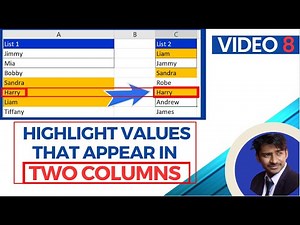 How to highlight values that appear in both columns #exceltricks #exceltips video9