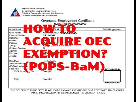 How to acquire OEC Exemption / OEC using the new platform (POPS-BaM)?