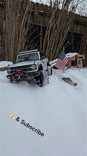 Snow path #rccar #traxxas #offroad #trx4 #bronco #michigan #winter #ford #snow #gopro #fpv #dji