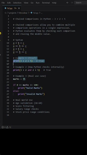 👉 Python Trick That Looks Wrong but Is True 😳 (3 , 2, 5 Explained) #hitcodear #programming #coding