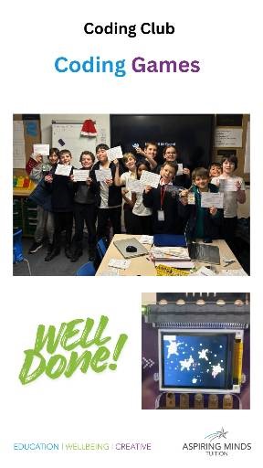 A huge thank you and well done to all our amazing coders at Coding Club! We’ve had so much fun watching them explore, create and learn together. Their curiosity, creativity and enthusiasm have brought our coding projects to life! #coding #code #codingclub #ITSkills #Computing #blockcoding #ks2 #ks3 #gamedesign #primary #game #codegames #games #tuition #onlinetuition #enrichment #extracurricular #christmas #christmascoding #SEND #SENDSpecialist #PDA #neurodivergent #creativelearning #welldone #te