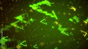 Abstract Pixelated Arrows background. Pixel Art.