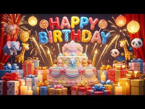 🍭 Super Fun Happy Birthday Song 🎂 Zoo Animal Friends & Giant Candy Party | Happy Birthday Beats7
