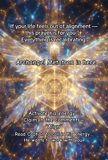 ✨ Call in Archangel Metatron’s energy. He wants you to know he is here for you.. 🙏🏽 Say this prayer- Archangel Metatron, guardian of divine order, align my energy with my highest purpose. Clear chaotic thoughts and restore balance. Activate clarity, focus, and divine direction within me. I walk in alignment with the universe. Amen.” 💫 Share this prayer Don’t forget to Like this & make sure that you are Following me BeMindfulLV so you don’t miss any of my Intuitive Nudges & Messages from the A