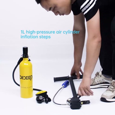 Mini Scuba Tank, 1L/0.9Qt Scuba Diving Tank 15-20 Minute Underwater Breath Device Portable Diving Oxygen Tank Kit Portable Diving Tank Kit for Emergency Rescue Underwater Exploration