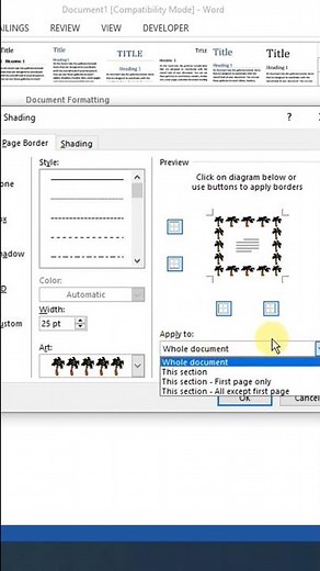 How to make a frame for a paper cover in Word #shorts
