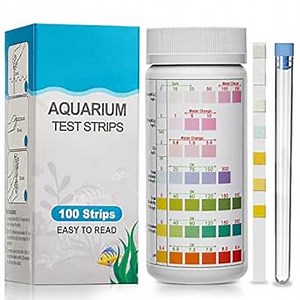 Luxbird 7 in 1 Aquarium Test Kit, Fish Tank Test Strips, 100 Strip Pack, Freshwater Aquarium Water Test Kit to Detect Nitrite Nitrate Chlorine Carbonate Total Alkalinity Hardness pH