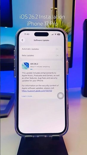 iOS 26.2 Installation on iPhone 17 Pro #shorts