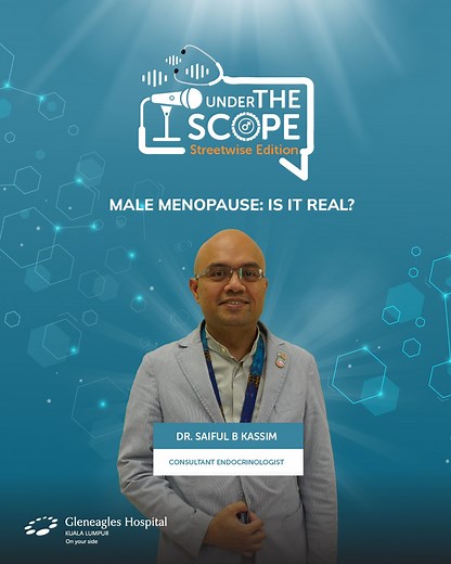 🧠💪 Is male menopause real, or just a myth? Many men experience hormonal changes as they age, but what really happens during andropause? Join Dr. Saiful B Kassim, Consultant Endocrinologist, as he answers the common questions surrounding male menopause, its symptoms, causes, and when you should seek medical advice. 🎥 Watch the full video to understand what andropause means for men’s health. 👉 To book an appointment with an Endocrinologist, please visit the following link: https://tinyurl.com/