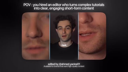 Ahmed Yacine | Video Editor on Instagram: "Turning complex tutorials into clean, engaging short-form content 🚀 Open for new projects 📩 #videoedit #videoediting #aftereffects #reel #premierepro"