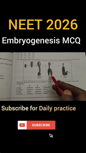 NEET 2026 Embryogenesis MCQ 🔥 | Can You Solve This? 🧠 #neet2026 #neetaspirants #mbbs