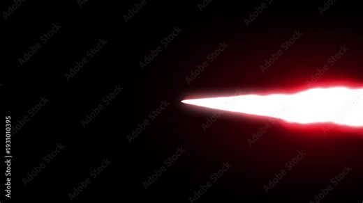 Bright Red Laser Beam Cutting Through Dark Space with Intense Energy.