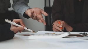Business Documents, Auditor businesswoman checking searching document legal prepare paperwork or report for analysis TAX time,accountant Documents data contract partner deal in workplace office