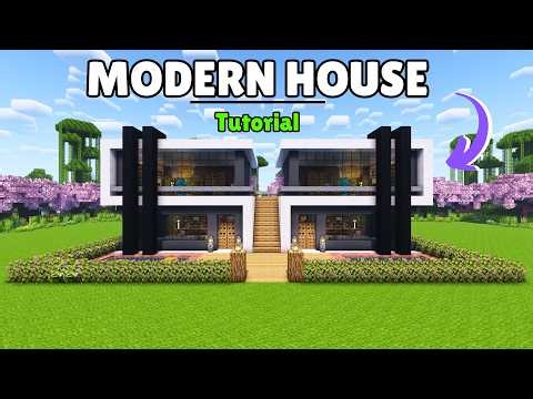 How to Build a Modern Mansion in Minecraft | Duplex House Tutorial (Step-by-Step)