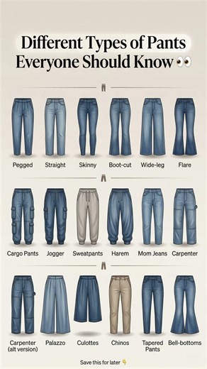 Different Types of Pants You Must Know 👖🔥 (Fashion Guide)
