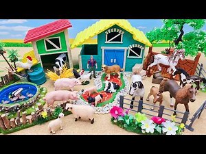How To Build a Country Farm Diorama - Barn for Horses, Cows, Pigs - Transporting Farm Animals
