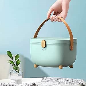 Medicine Storage Box, Plastic First Aid Storage Box Container Bin with Removable Tray and Portable Handle, Family Emergency Medicine Kit Case(Green)