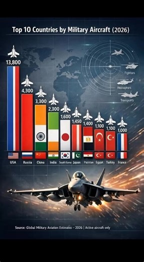 Top 10 Countries by Military Aircraft in 2026