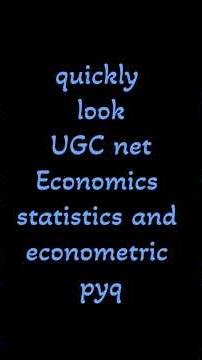 Econometrics and statistics pyq