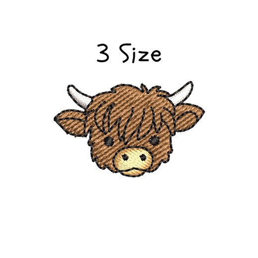 Baby Highland Cow Embroidery Design: 3 Sizes (digital Download) - Etsy