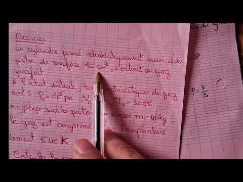 Exercice "énergie interne "SM 1BAC