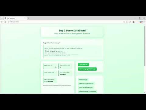 Day 2: Hello, World! - Variables, Basic Data Types and Meaningful Naming Conventions