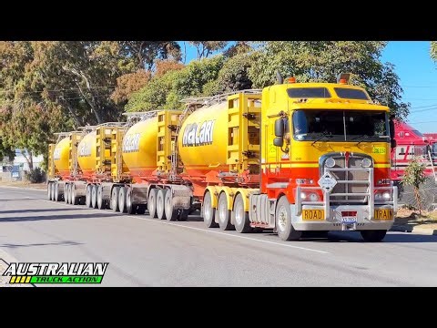 Kalari Kenworth K200 BAB quad road train taking off
