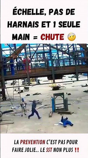 ⚠️ Chute d’Échelle : Une Erreur Fatale Sans Protection ! #prevention