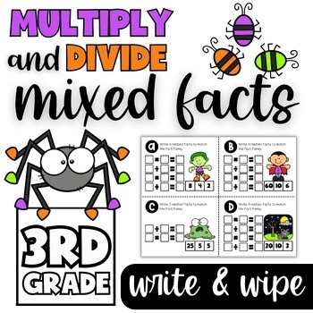 Halloween Multiplication & Division by 2s, 5s, and 10s Task Cards