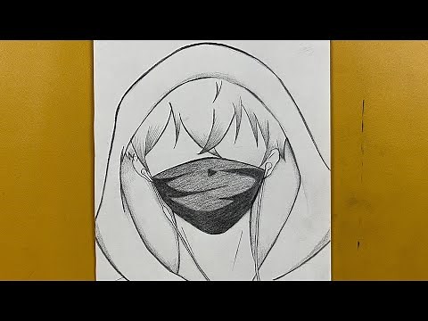 Easy anime drawing for beginners || how to draw anime boy wearing hoodie n face mask
