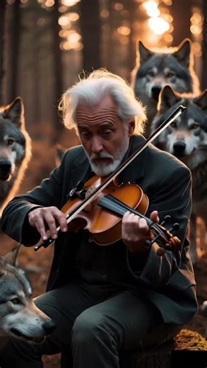 Symphony of Wolves 🎻🐺🌲 #Violin#Forest#wolves