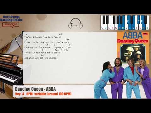 🎹 Dancing Queen - ABBA Piano Backing Track with chords and lyrics