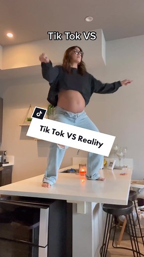 Tik Tok VS Reality #fyp #fypシ #foryou #viraltiktok #relatable #pregnancy #pregnant #33weekspregnant #iaintstressintoday