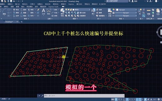 CAD成千上万个桩，怎样快速编号并提取坐标！